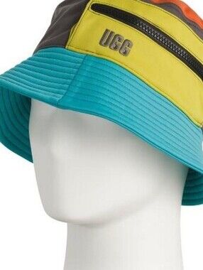 UGG UNISEX Colorblock Bucket Hat in Teal & Yellow, Orange, Grey